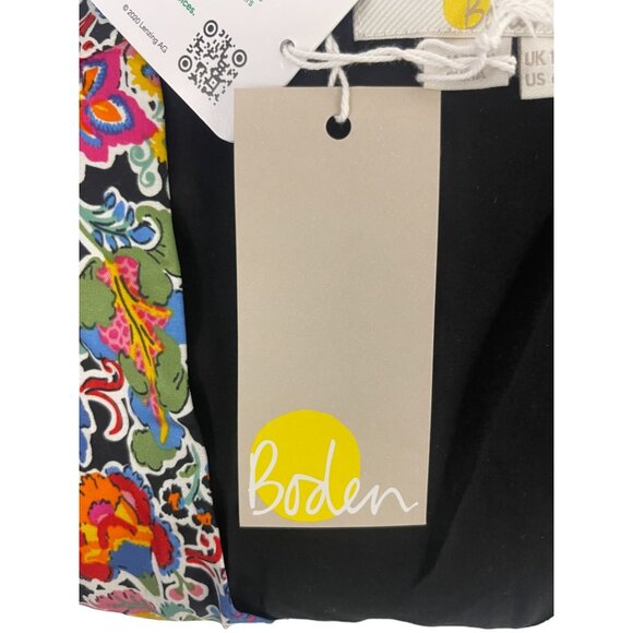 Boden Womens Midi Dress UK 10P US 6P Multicolor Satin Tea V-Neck D0467 NWT - Picture 7 of 13